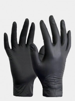 Перчатки нитриловые, черные, S (упак.50 пар)