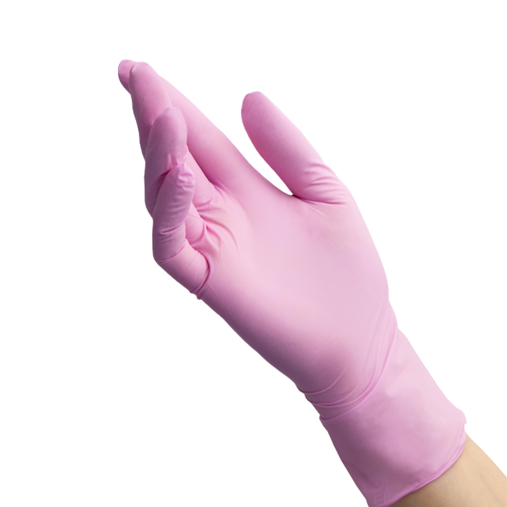 Перчатки нитриловые, розовые, S (упак.50 пар)