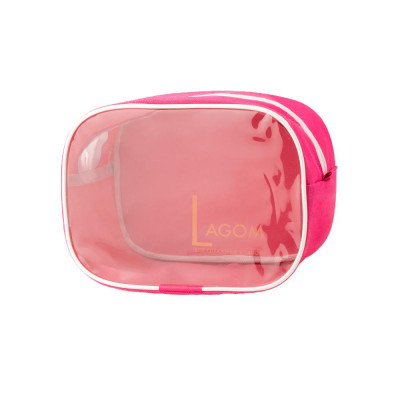 Косметичка LAGOM розовая с прозрачным окном 14*19*14